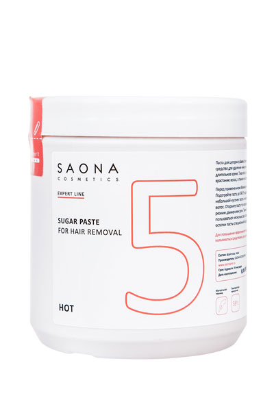 Сахарная паста для шугаринга Saona Cosmetics 5 ПЛОТНАЯ (HOT), с разогревом 1000гр